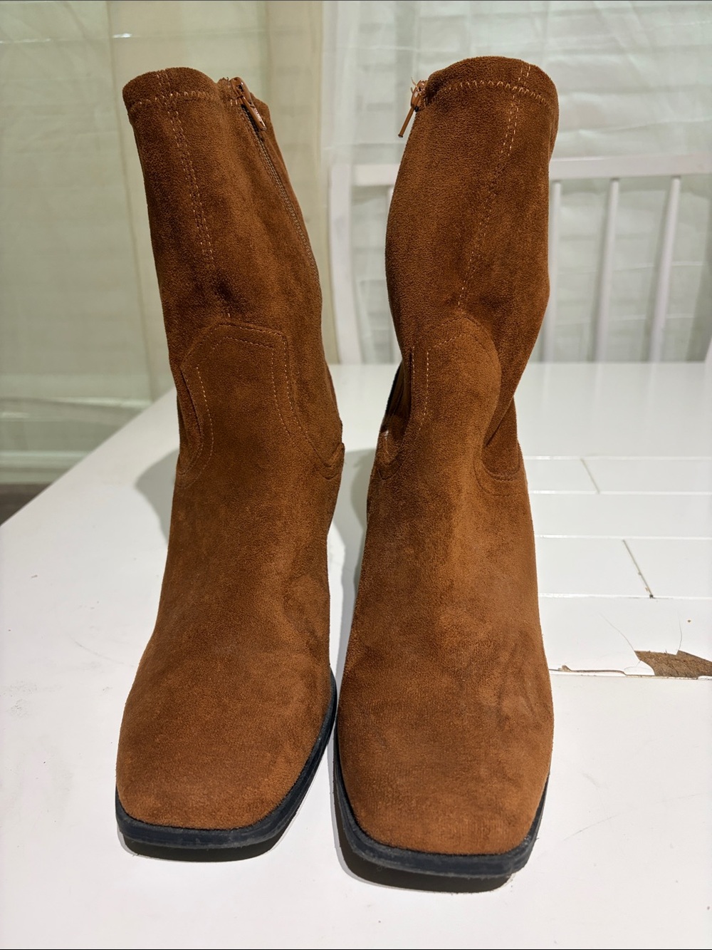 Forever 21 Chestnut Suede Ankle Booties